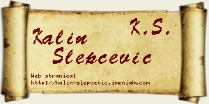 Kalin Slepčević vizit kartica